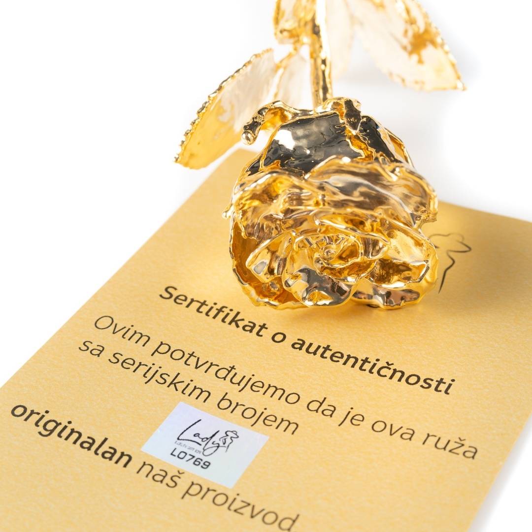 LADY® Queen Golden Rose – Elegant, Unique, and Everlasting Gift - 24K gold plated rose