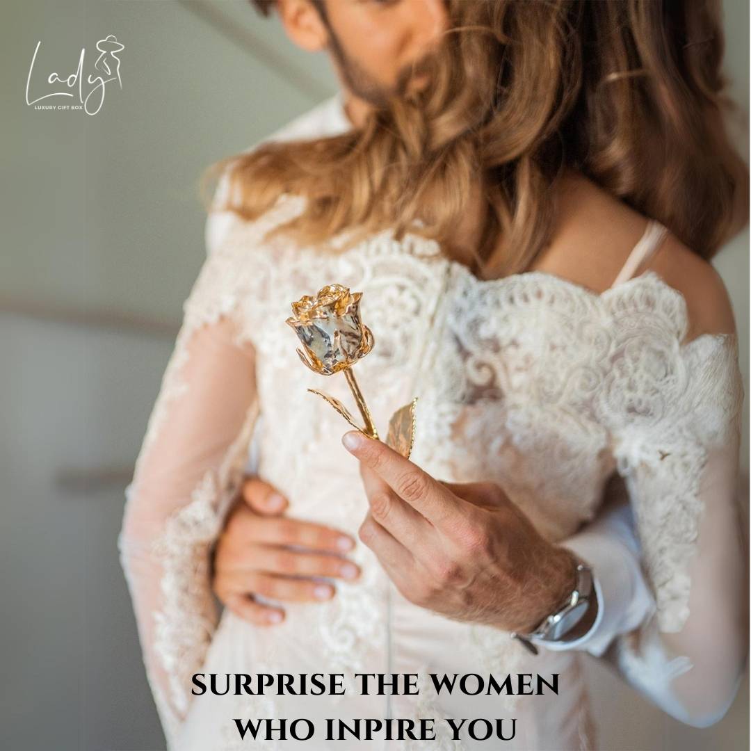 LADY® Queen Golden Rose – Elegant, Unique, and Everlasting Gift - 24K gold plated rose
