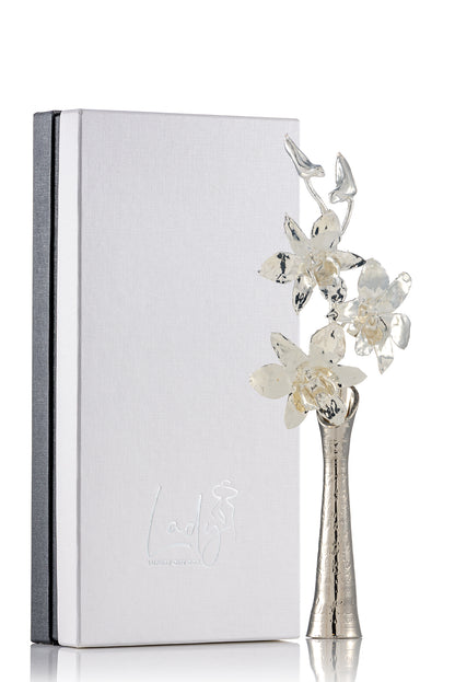 LADY® Silver Orchid – Elegant, Unique, and Everlasting Gift - orchid silver-plated with 925 silver