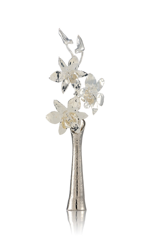 LADY® Silver Orchid – Regalo elegante, unico ed eterno - orchidea placcata in argento con argento 925